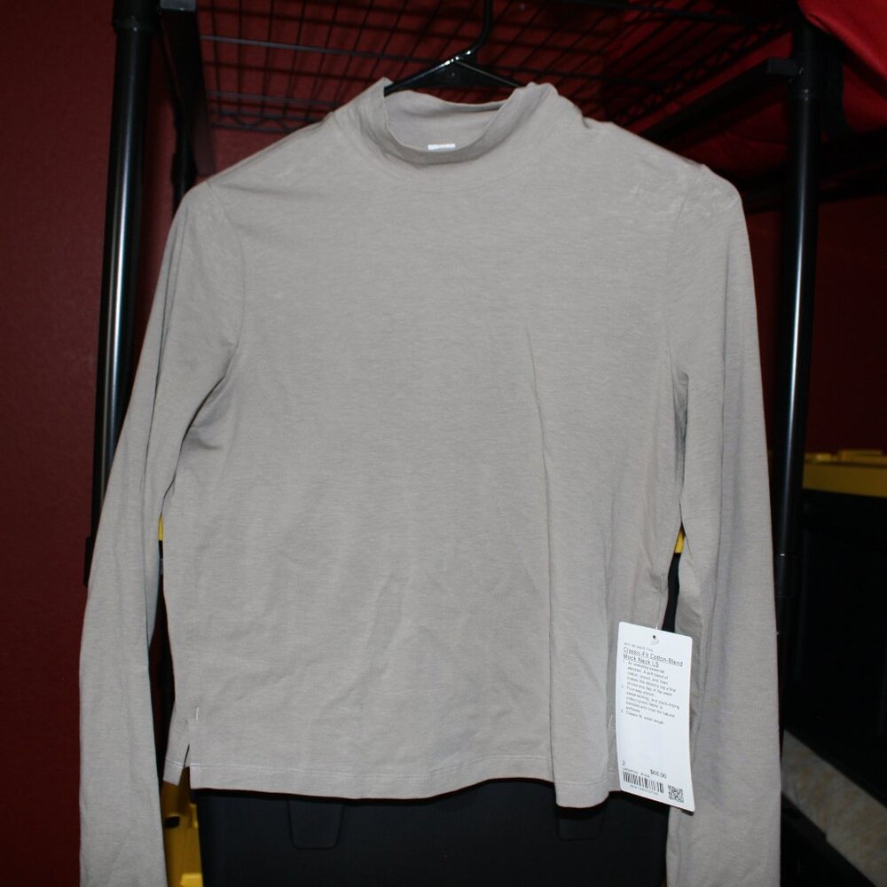 NWT Lululemon Classic Fit Cotton Blend Mock Neck Long Sleeve - 2